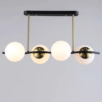 Люстра потолочная Light House SRS-20464/4 BK+COP черный + медь, плафоны белые
