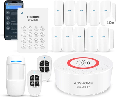 Беспроводная охранная система AGSHOME Home Alarm Kit DP-W2, система защиты для дома, система обнаружения проникновения в помещение, сигнализация в дом