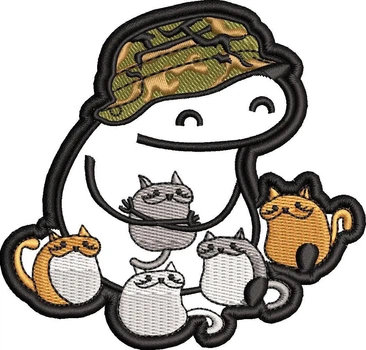 Шеврон «Флорк з котами» 9 см