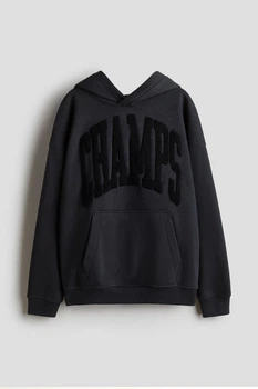 Подростковое теплое худи на флисе для мальчика H&M 146/152 см Графитовый 1173015 (4821000362266)