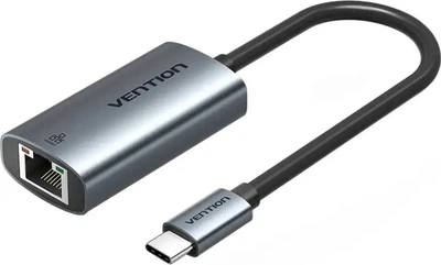 Перехідник Vention USB 3.1 Type-C --> Ethernet RJ45 1000Mb Black Aluminum Alloy Type (CFPHB)