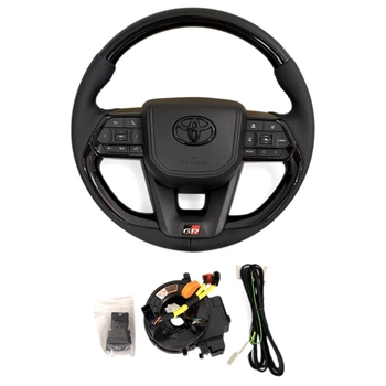Руль для Toyota Land Cruiser 200(07-15), Prado 150(09-17). Стиль LC300. GR. С комплектом для подогрева. Черный логотип.