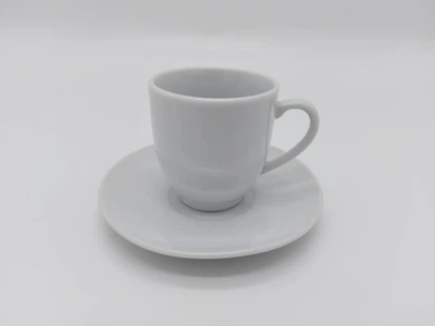 Набор Чашка кофейная керамическая с блюдцем для кофе D 5,5 cm H 5,5 cm 75 мл Белая 2 шт.