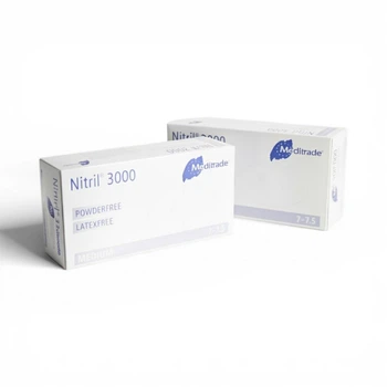 2 упаковки нітрилових оглядових та захисних рукавичок Nitril® 3000, розмір М, 100 пар