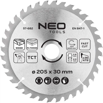 Диск побідитовий Neo Tools для пилки 205 x 30 мм (5906692011841)