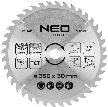Диск побідитовий Neo Tools для пилки 350 x 30 мм (5906692014309)