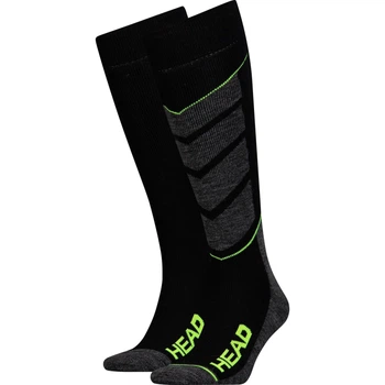 Носки Head UNISEX SKI V-SHAPE KNEEHIGH 2PPK черно-темно-серо-лаймовые (2 пары) 35-38 791004001-817