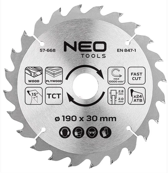 Диск побідитовий Neo Tools для пилки 190 x 30 мм (5906692011759)