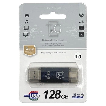 USB-накопитель c Type C 3.0 флешка на 128Gb T&G 009 Star series Black