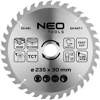 Диск победитовый Neo Tools для пилки 235 x 30 мм (5906692004249)