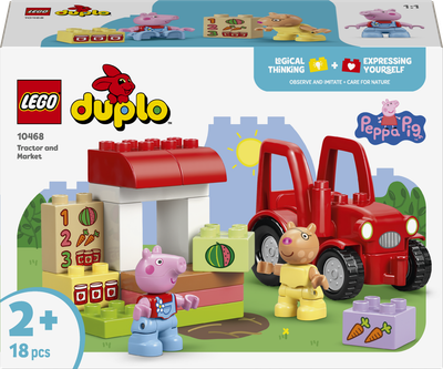 Zestaw klocków LEGO DUPLO Peppa Pig Ciągnik i rynek 18 elementów (10468)