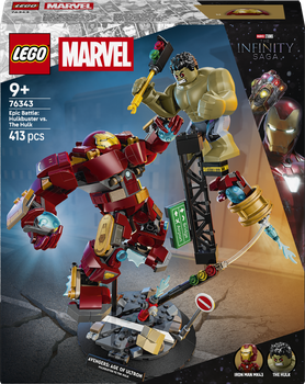 Zestaw klocków LEGO Super Heroes Marvel Epicka bitwa: Hulkbuster kontra Hulk 413 elementów (76343)