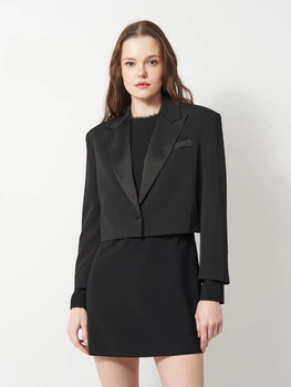 Куртка-піджак жіноча Zara 4387/343 S Чорна (04387343800020)