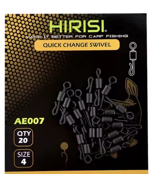 Вертлюг швидкознімний Hirisi 20 шт. для риболовлі