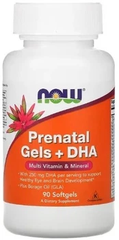 Вітамінно-мінеральний комплекс для вагітних Now Foods Prenatal Gels + DHA 90 м'яких капсул (733739038098)