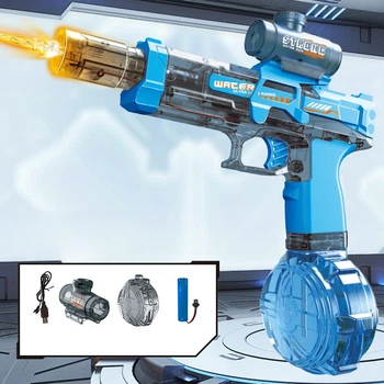 Водяной пистолет Ice Rat water gun с LED-подсветкой электрический автоматический с большим магазином 500 мл синий