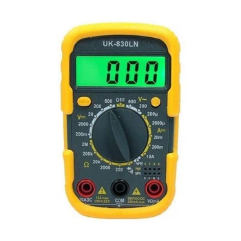 Мультиметр Digital DT-830LN питания: 9VDC (батарея 6F22, "Крона") Размеры: 105*60*27мм (MX-10405)