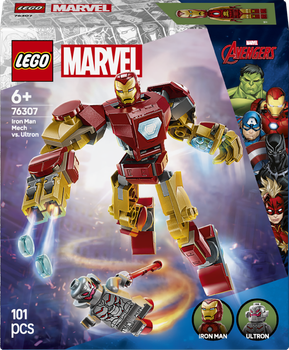 Zestaw klocków LEGO Super Heroes Marvel Mech Iron Mana kontra Ultron 101 element (76307)