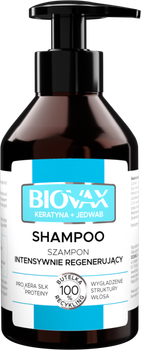 Szampon do włosów L'Biotica Biovax Intensive Regenerating z keratyną i jedwabiem 200 ml (5907467544984)