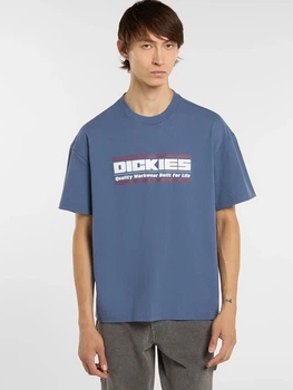 Koszulka męska bawełniana Dickies DK0A88JGRI21 S Niebieska (800070354607)