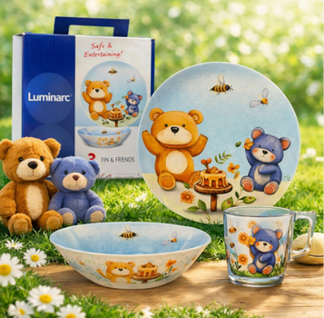 Набор детской посуды Luminarc Bears Feast из стекла 3 предмета (X3063)