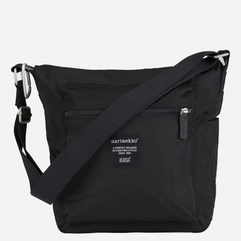 Сумка крос-боді через плече тканинна маленька Marimekko 26991999 Чорна (800070078143)