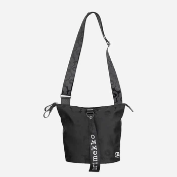Сумка крос-боді через плече жіноча тканинна середня Marimekko 92227999 Чорна (800070306959)