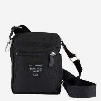 Сумка планшет через плече жіноча тканинна маленька Marimekko 92517999 Чорна (800070313313)