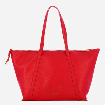 Сумка шопер жіноча з натуральної шкіри Coccinelle E1U45110101-R02 Червона (800070354196)
