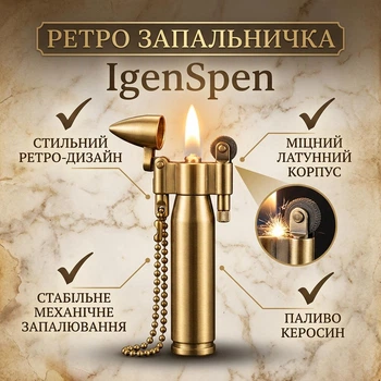 Ретро запальничка «Куля» IgenSpen, золотиста