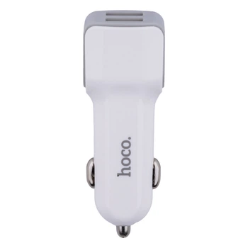 Автомобільний Зарядний Пристрій Hoco Z23 2USB Lightning Білий