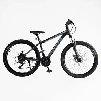 Велосипед Спортивний 27,5 дюймов Corso LEGEND LG-812 оборудование Shimano алюминивая рама 15,5 дюймів 21 швидкість. Black and Grey (138282)