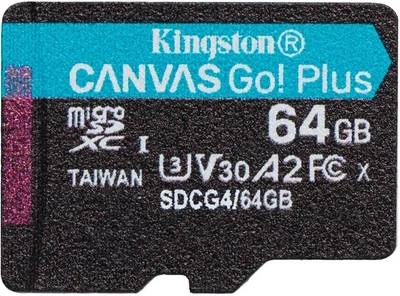 Карта пам'яті Kingston Canvas Go! Plus microSDXC 64GB UHS-I U3 V30 (SDCG4/64GBSP)