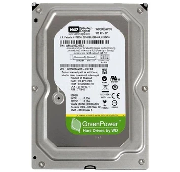 Жорсткий диск 3.5" 500Gb Western Digital AV-GP, SATA2, 32 Мб, 5400 об/хв (WD5000AVDS) (Ref)