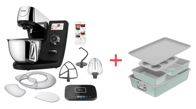 Кухонна машина Tefal I-Coach Touch QB951837+ в подарунок набір для випікання Tefal Ceramik 5 предметів 