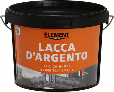 Защитный лак Element Decor Lacca d`argento с эффектом серебра 1л