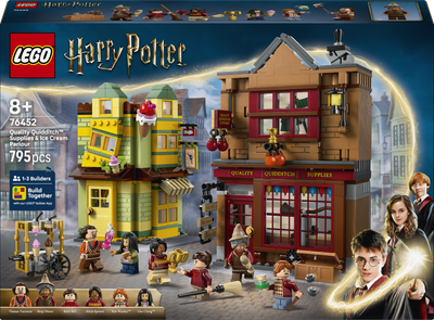 Zestaw klocków LEGO Harry Potter Markowy sprzęt do Quidditcha i Lodziarnia 795 elementów (76452) 