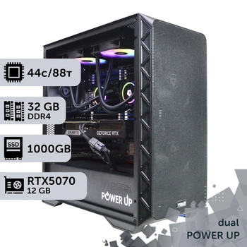Двопроцесорна робоча станція PowerUp #584 Xeon E5 2699 v4 x2/32 GB/HDD 2 TB/SSD 1TB/GeForce RTX 5070 12GB для 3D моделювання відеомонтажу рендерингу для інженерів та архітекторів
