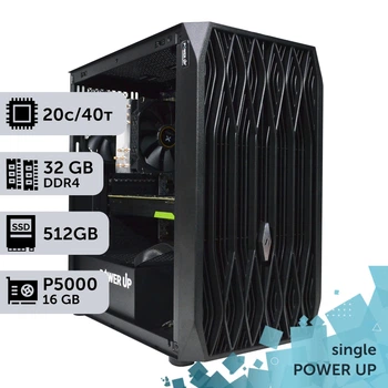 Рабочая станция PowerUp #502 Xeon E5 2673 v4/32 GB/SSD 512GB/NVIDIA Quadro P5000 16GB для 3D моделирования видеомонтажа рендеринга для инженеров и архитекторов