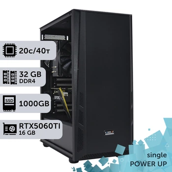 Рабочая станция PowerUp #500 Xeon E5 2673 v4/32 GB/SSD 1TB/GeForce RTX 5060Ti 16GB для 3D моделирования видеомонтажа рендеринга для инженеров и архитекторов