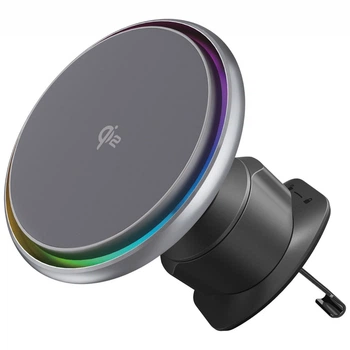 Автомобільний тримач з Бездротовим ЗП Proove IceCore QI2 15W Gray
