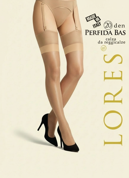 Панчохи жіночі під пояс із пряжею Lycra Italy Lores Perfida Bas 20 Natural Світло-бежевий 3-4