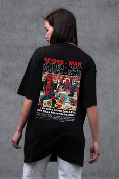 Жіноча Оверсайз Футболка Without З Принтом Spider-Man 2XL/3XL Black