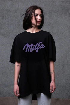 Жіноча Оверсайз Футболка Without З Принтом Milfa S/M Black