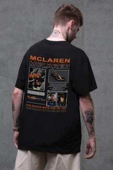 Чоловіча Оверсайз Футболка Without З Принтом Papaya Boys McLaren L/XL Black