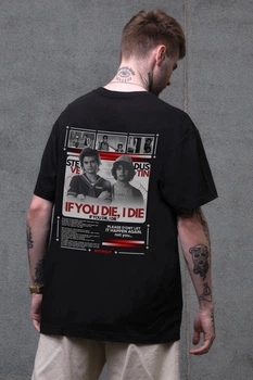 Чоловіча Оверсайз Футболка Without З Принтом Die Stranger Things 2XL/3XL Black