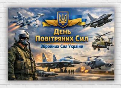 Паперовий плакат "День повітряних сил" 110х75 см