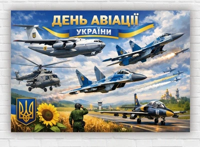 Паперовий плакат "День авіації" 110х75 см