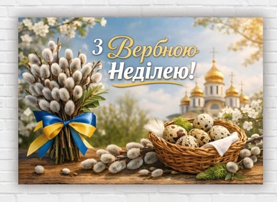 Паперовий плакат "Вербна неділя" 110х75 см