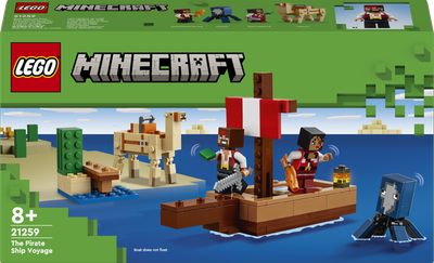 Zestaw klocków LEGO Minecraft Rejs statkiem pirackim 166 elementów (21259)